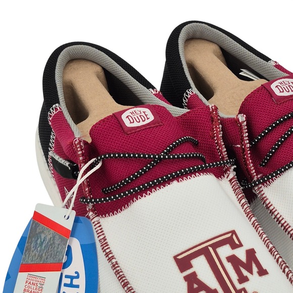 Hey Dude Wally Tri Texas A&M Aggies Shoes Men\'s Size 11 Burgundy White & Black main image 12